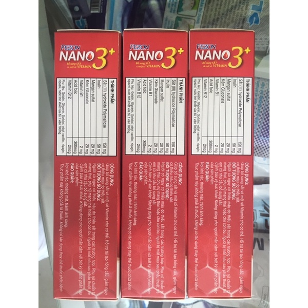 Viên uống FEZON NANO 3+ bổ sung Sắt, tái tạo hồng cầu, giảm nguy cơ thiếu máu do thiếu  sắt