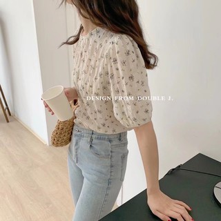 Áo hoa nhí dập nhăn
