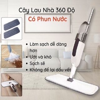 Chổi lau nhà phun sương xoay 360 độ , cây lau nhà thông minh phun sương