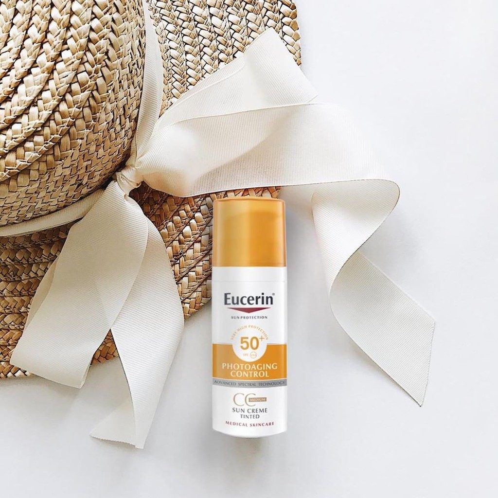 Kem Chống Nắng Trang Điểm Eucerin Sun Creme Face-Tinted CC Cream SPF50+ (50 ml)