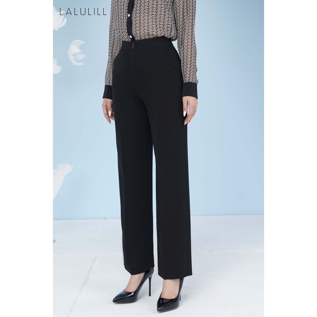 LALULILL - Quần suông không ly màu đen & trắng