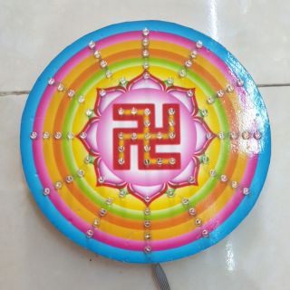 Đèn hào quang hình chữ thập để bàn thờ mẹ quan âm loại ( mỏng, nhỏ) đường kính 21cm