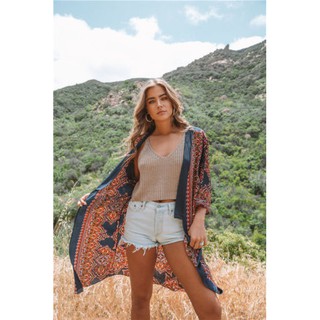 Áo Blouse nữ tay dài in hoa phong cách Boho