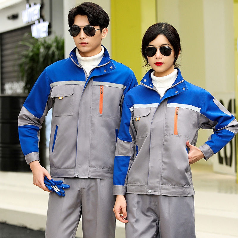 Set quần áo bảo hộ lao động chất liệu dày dặn chống mòn thời trang xuân thu cho nam nữ