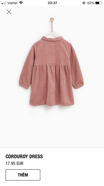 Váy nhung tăm hồng Zara