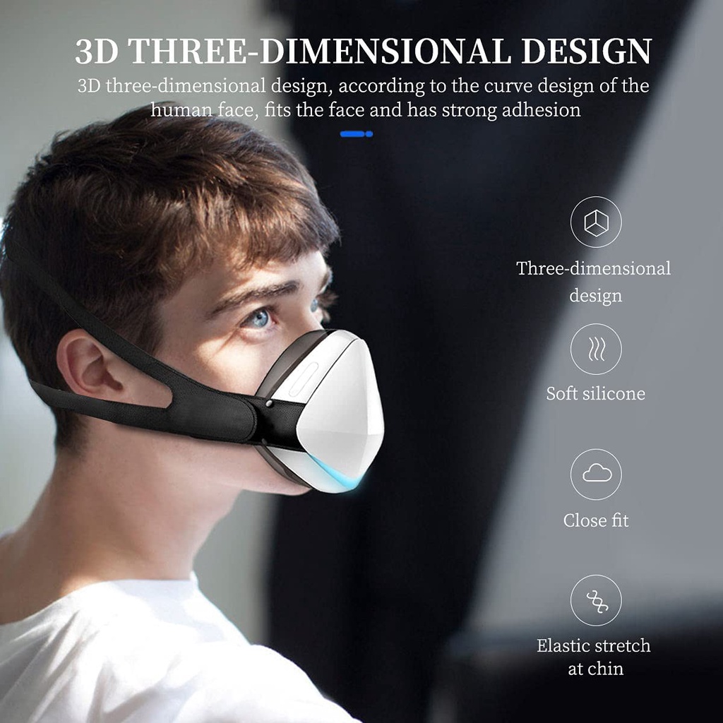 Khẩu trang lọc không khí chạy bằng điện thiết kế nhiều lớp than hoạt tính carbon bảo vệ cho người lớn và trẻ nhỏ