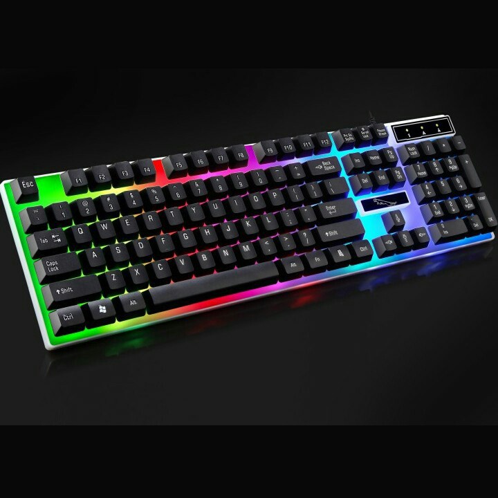 Bàn phím giả cơ gaming có dây với đèn Led màu chuyên dùng cho máy tính PC và Laptop