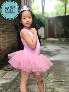 Váy múa ballet viền ren cổ (có sỉ từ 5c)