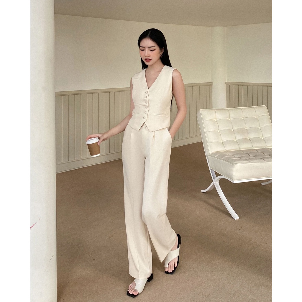 Set Áo ghi lê túi mổ + quần suông , Peace House Clothing