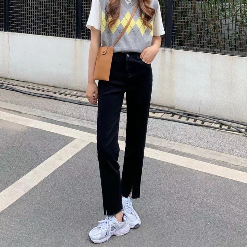 Quần đen dáng suông siêu co dãn có BIGSIZE