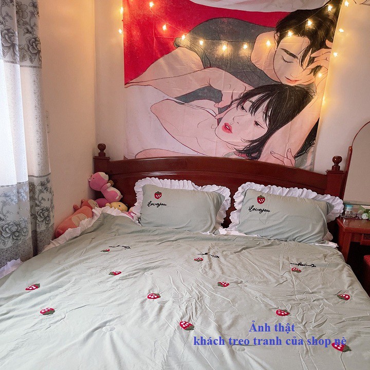 Tranh vải cặp đôi trang trí phòng ngủ ⚡[ ĐẸP - SẴN ]⚡ Thảm trang trí treo tường
