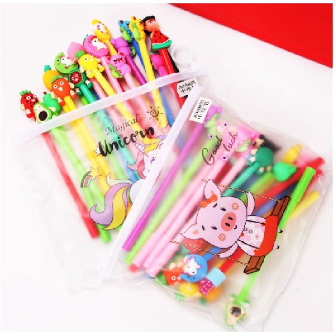 Bút nước mực xanh / đen cute hoạt hình dễ thương mẫu bút ngẫu nhiên