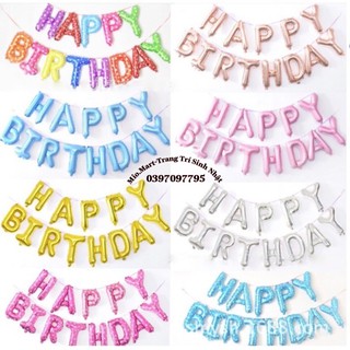 Bộ Bóng Bay Chữ Happy Birthday, Bóng Bay Trang Trí Sinh Nhật Cho Bé Trai Bé Gái Đẹp,Đủ Các Màu TT40