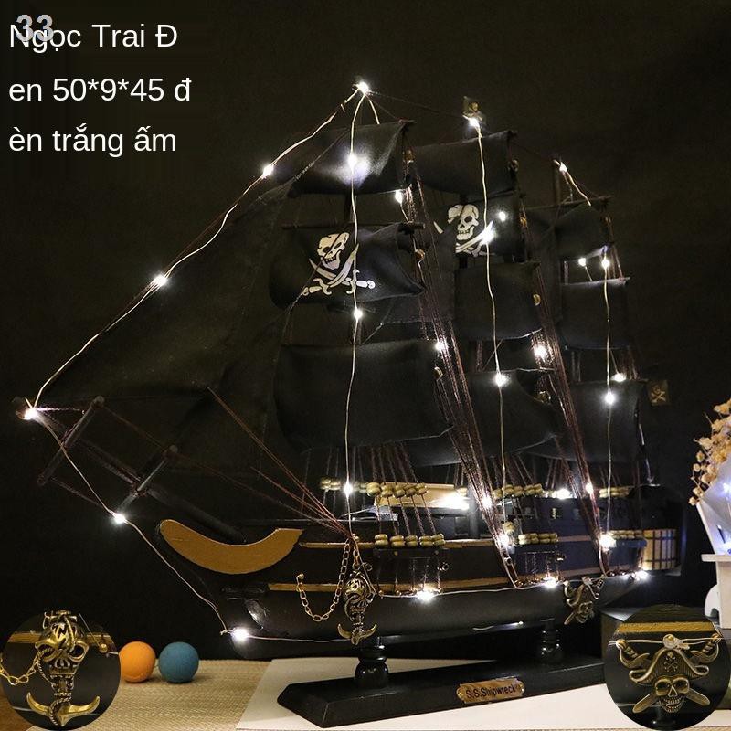 Tàu hải tặc gỗ đặc, buồm cỡ lớn, đồ mỹ nghệ, trang trí phòng khách , ý tưởng nhỏ quà sinh nhật