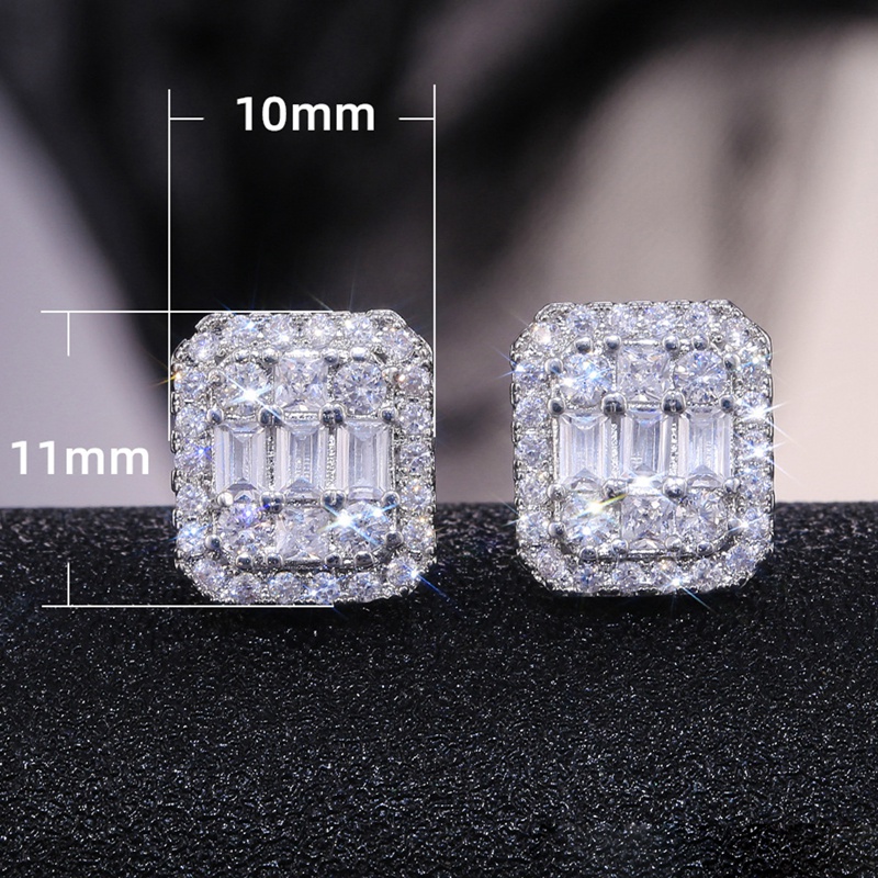 Bông Tai Xi Mạ Vàng Trắng 18k Đính Đá Zircon Aaaa