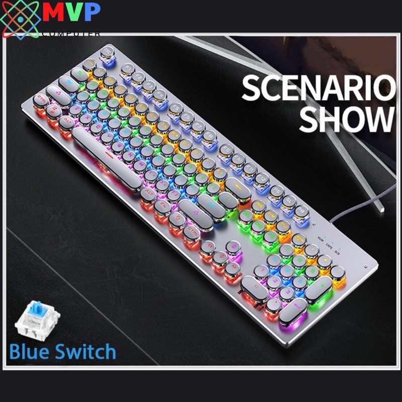 Bàn Phím Cơ Gaming YINDIAO ZK4 PRO LED RGB Xuyên Chữ 10 Chế Độ Dùng Cho Máy Tính Laptop Có 2 Màu Đen Và Trắng