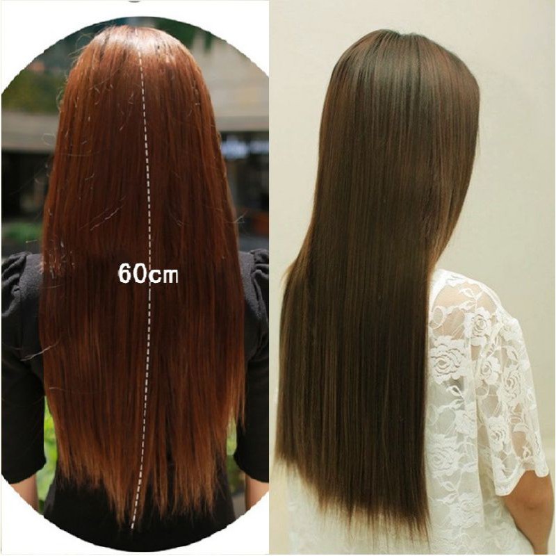 Tóc giả dài thẳng nữa đầu có kẹp,,,