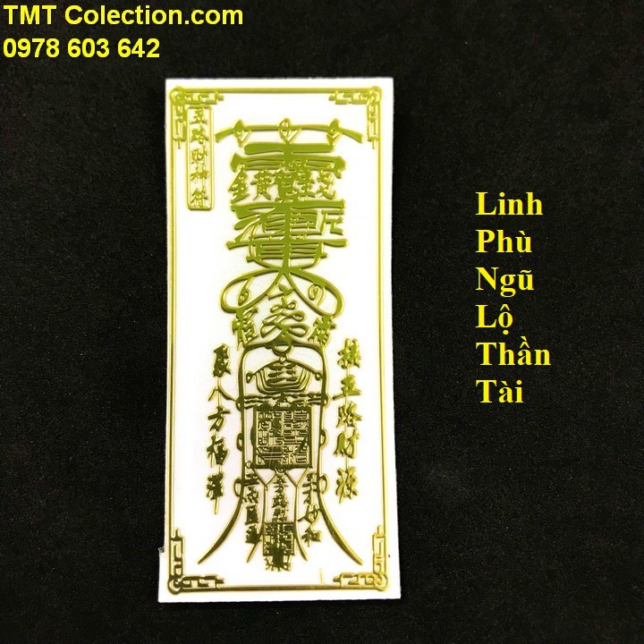 Linh Phù Ngũ Lộ Thần Tài; dán điện thoại, laptop, xe máy, xe hơi, bàn thờ ông địa hay vị trí làm việc- SP005359