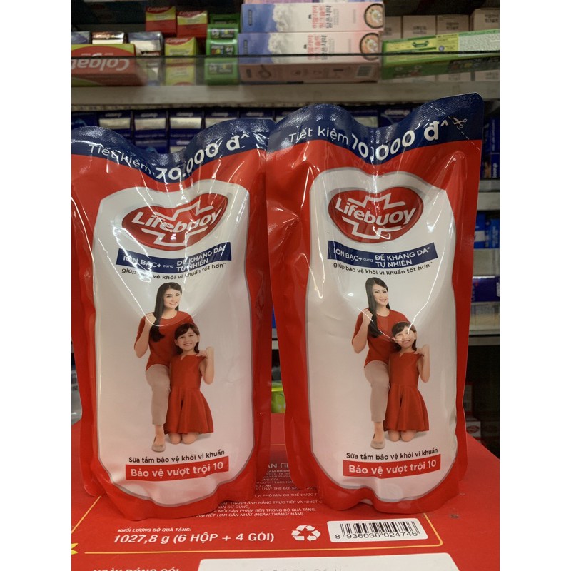 Túi SỮA TẮM LIFEBUOY BẢO VỆ VƯỢT TRỘI 10 800g