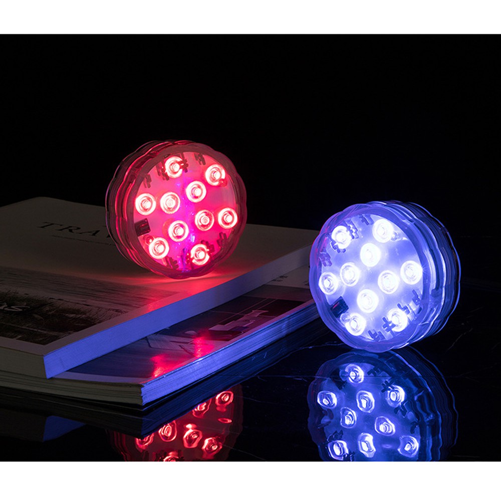Đèn led trang trí dưới nước – Đèn núm lặn thông minh 16 màu điều khiển bằng remote có chân hút