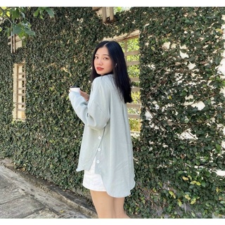 SƠMI XẺ TÀ XANH MINT