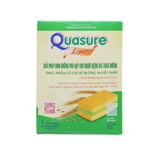 Bánh bông lan cho người tiểu đường hương cốm Quasure Light hộp 126g (7 cái)