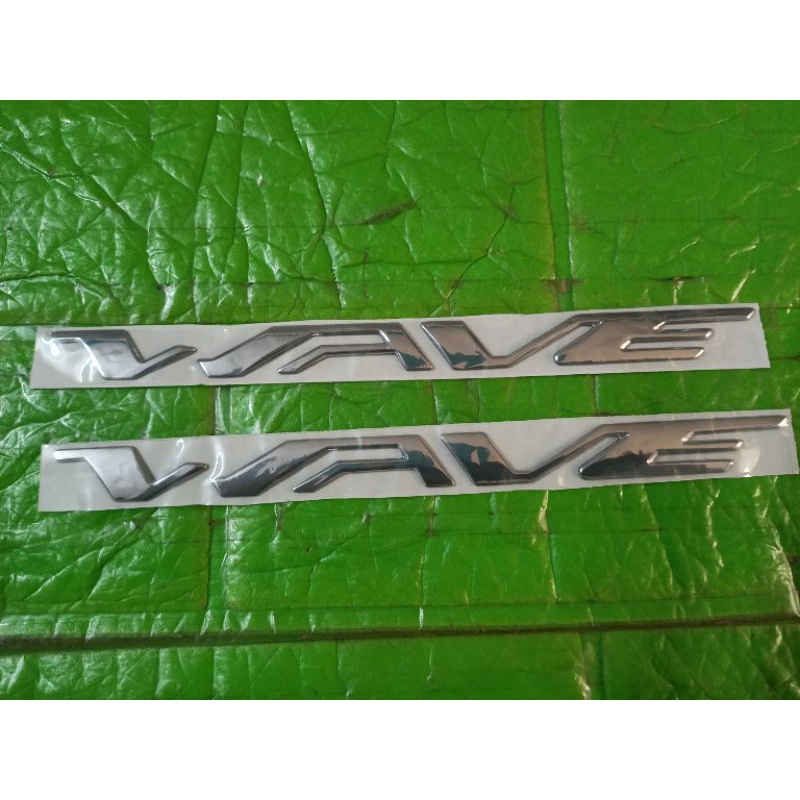 Bộ chữ nổi Wave trang trí xe crôm bóng