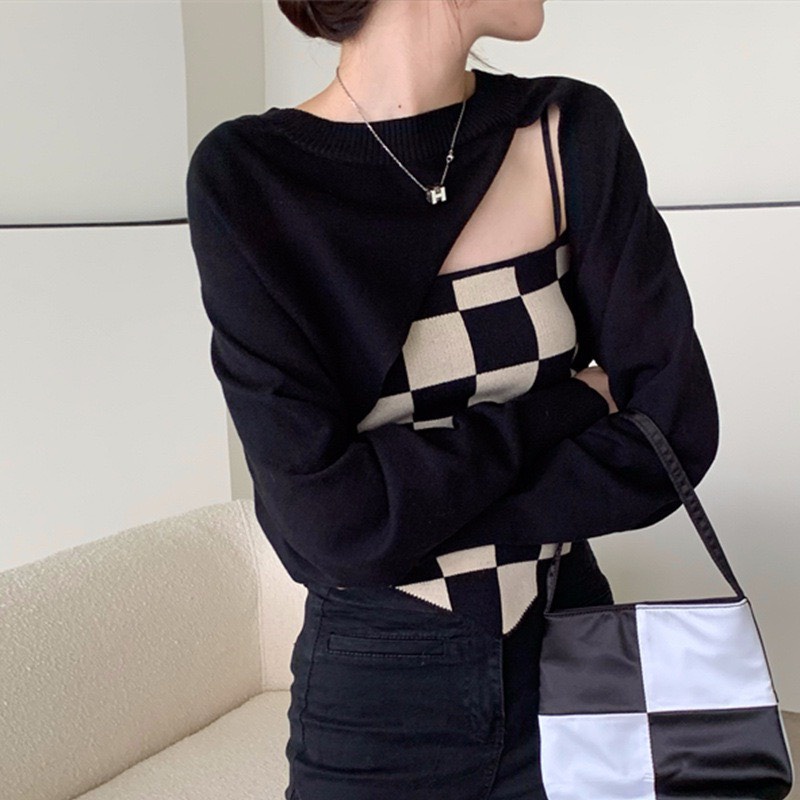 ❏Set 2 món áo caro vạt chéo tay bồng trẻ trung cá tính/ yếm dây kèm dài khoét ngực quyến rũ_2su | BigBuy360 - bigbuy360.vn
