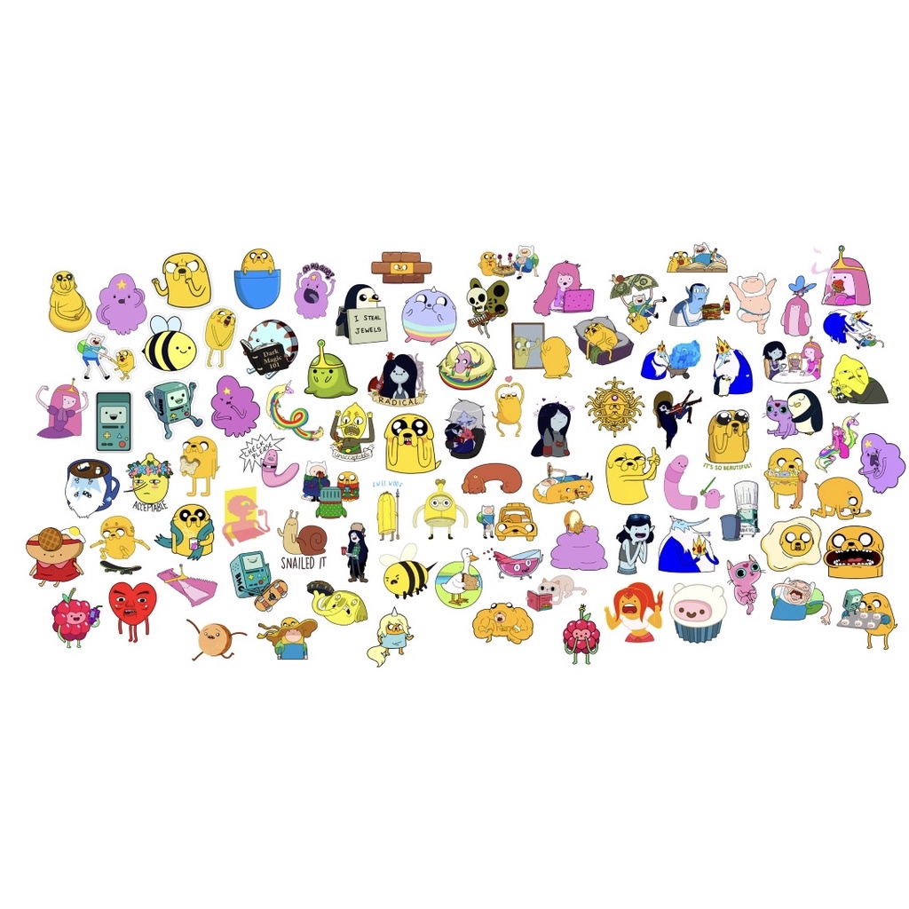 Combo 10/20/30/40/ 50 Sticker dán cao cấp HOẠT HÌNH ADVENTURE TIME siêu đẹp, dán nón, điện thoại, xe máy NT 39