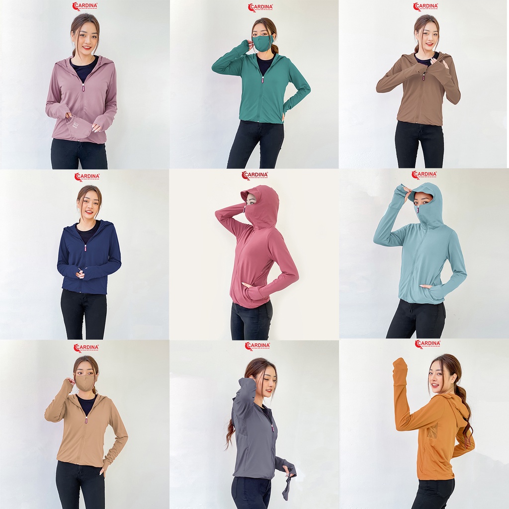 Áo Chống Nắng Nữ 𝐂𝐀𝐑𝐃𝐈𝐍𝐀 2 Lớp Chất Thun Lạnh Nhật Cao Cấp Chống Tia UV Thiết Kế Lưới Tản Nhiệt 2NF2