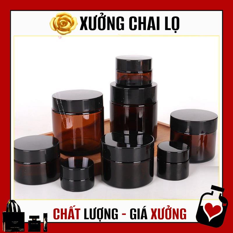 Hủ Đựng Kem ❤ TOP GIÁ RẺ ❤ Hũ Chiết Kem Thủy Tinh Nâu 5g , Hũ lọ chiết mỹ phẩm , , phụ kiện du lịch