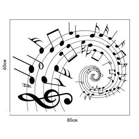 Decal dán tường Âm nhạc 5 dòng kẻ AmyShop