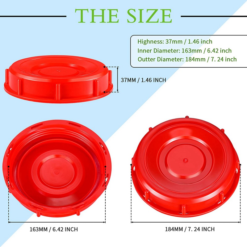 Set 2 Nắp Đậy Bình Chứa Nước IBC Bằng Nhựa Kèm Vòng Đệm