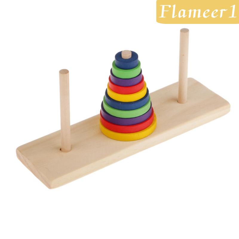 [Flameameer1] Đồ Chơi Tháp Gỗ Hanoi Truyền Thống Ấn Độ Tinh Tế Làm Quà Tặng Cho Gia Đình