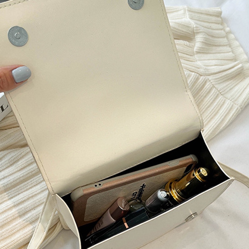 Túi xách đeo vai IELGY hình vuông cỡ nhỏ phối dây đeo sợi xích phong cách phương Tây thời trang cho nữ