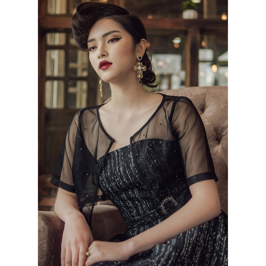 Đầm cúp ngực kèm áo Emspo DS2589 - SMM1985 (Đen, Xanh)