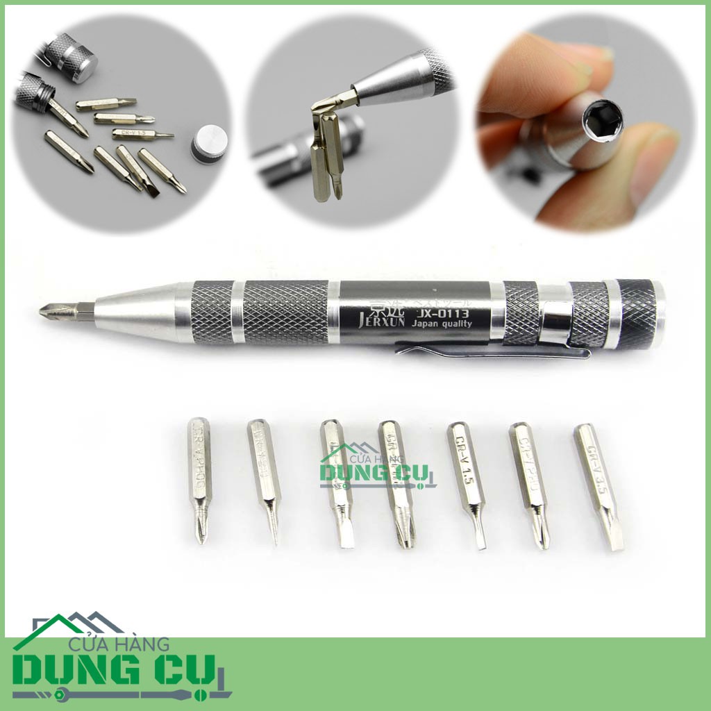 Bộ tuốc nơ vít siêu nhỏ 8 đầu vít dạng bút chất lượng Nhật