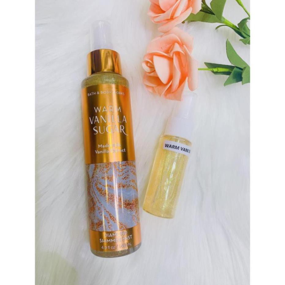 [ 33 ml ] Xịt Thơm Toàn Thân Ánh Nhũ Bath And Body Works Shimmer Warm Vanilla Sugar - Body Mist STORE
