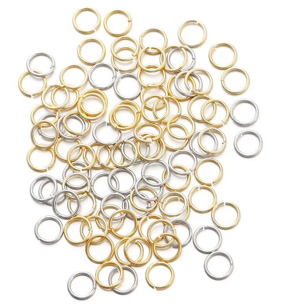 Bộ 50-200 cái vòng tròn St.kunkka Yongforyou bằng thép không gỉ mạ vàng động 3-10mm không phai màu