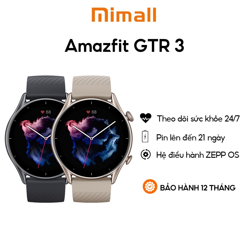 Đồng hồ thông minh GTR 3 - Hàng chính hãng phân phối bởo Xiaomi Life -  Pin 21 ngày/ Tiếng Việt - Bảo hành 12 tháng