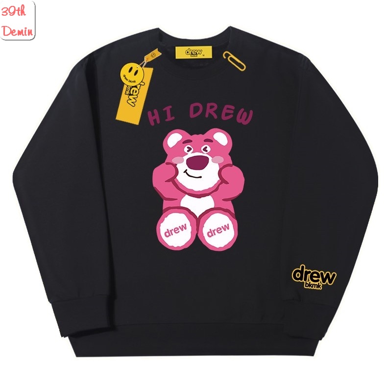 Áo nỉ Drew House mặt Gấu cười sweater unisex Form rộng Over Size 2 màu đen trắng | BigBuy360 - bigbuy360.vn