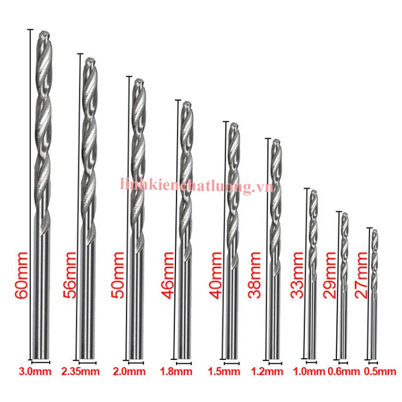 Bộ mũi khoan mạch 25 chiếc từ 0.5-3mm