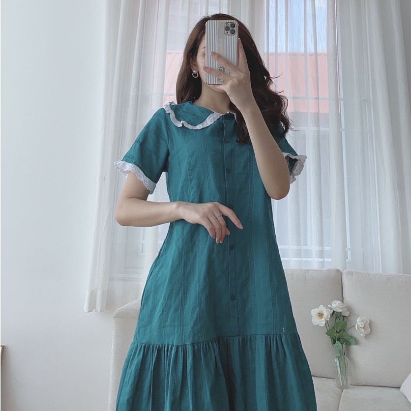 Váy bầu thời trang thiết kế M290 chất đũi hàn freesize từ 45 đến 70kg
