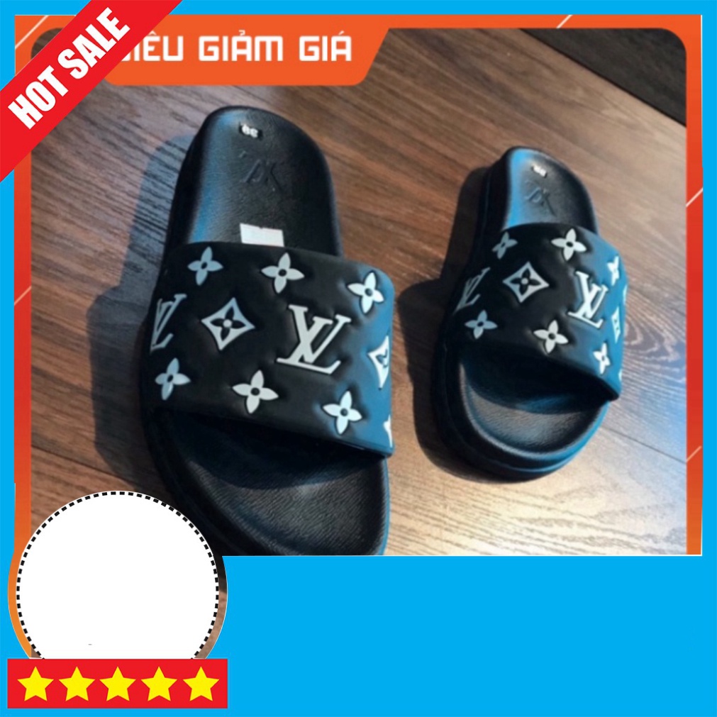 DÉP QUAI NGANG LV VÂN HOA TRẮNG - DÉP NAM EO VI QUAI HOA TrungPii Siêu rẻ shopee