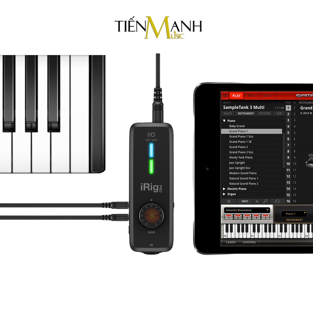 [Chính Hãng] Soundcard Thu Âm LiveStream IK Multimedia iRig Pro I/O Điện Thoại Nối Guitar Pickup Audio Interface Live
