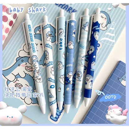 Bút bi bấm mực nước hình dễ thương ngòi 0.5mm nhiều mẫu