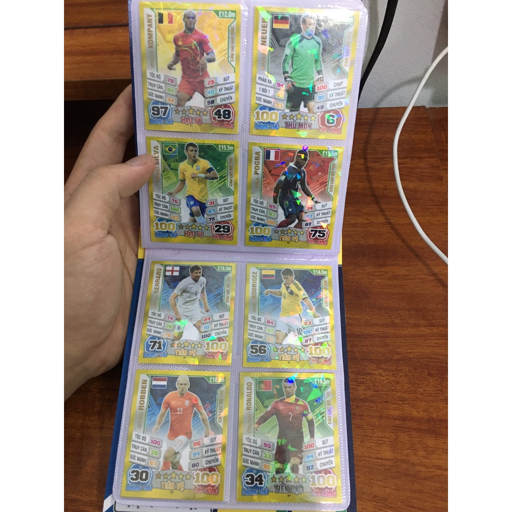 Bộ Sưu Tập 96 Thẻ Cầu Thủ In Album Match Attax 2014 Cúp Thế Giới