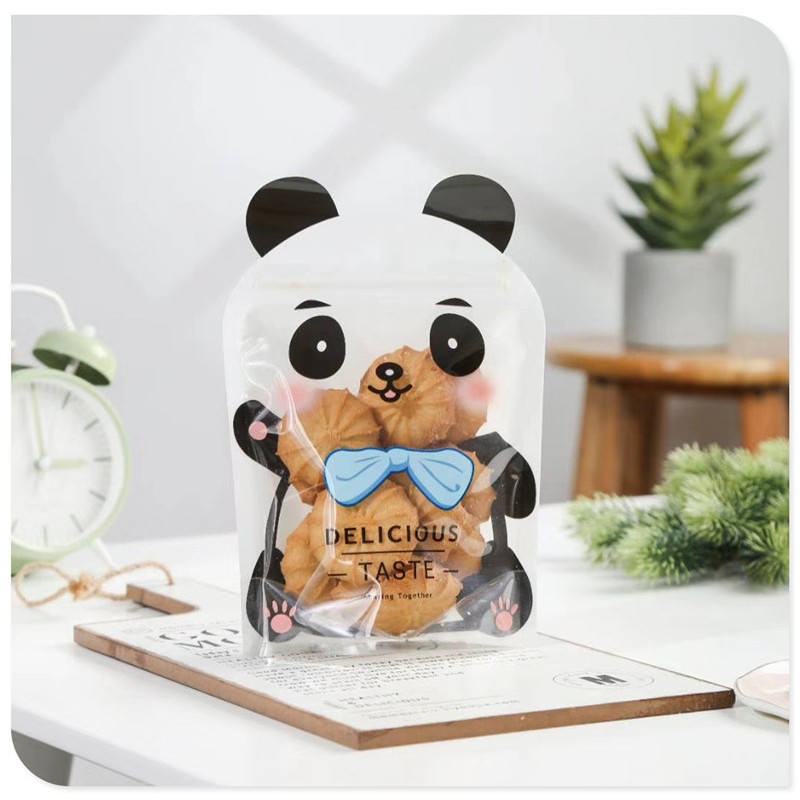 10 Túi zip đựng bánh ⚡ SIÊU BỀN ⚡ túi zip đựng bánh hình gấu trúc ngộ nghĩnh đáng yêu