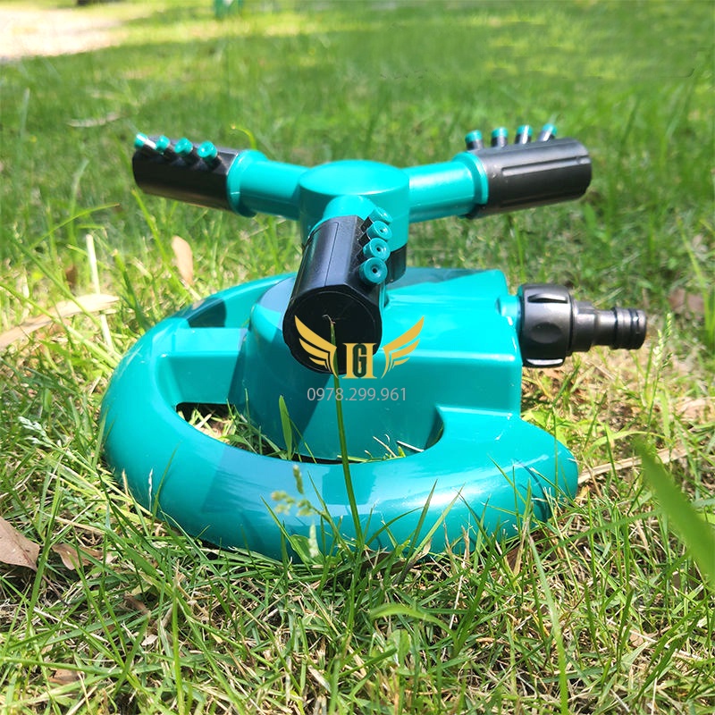 💥💥Vòi Phun Nước Tưới Cây Bằng Nhựa Xoay 360 Độ Tự Động Màu Xanh, Tặng Kèm Đầu Nối