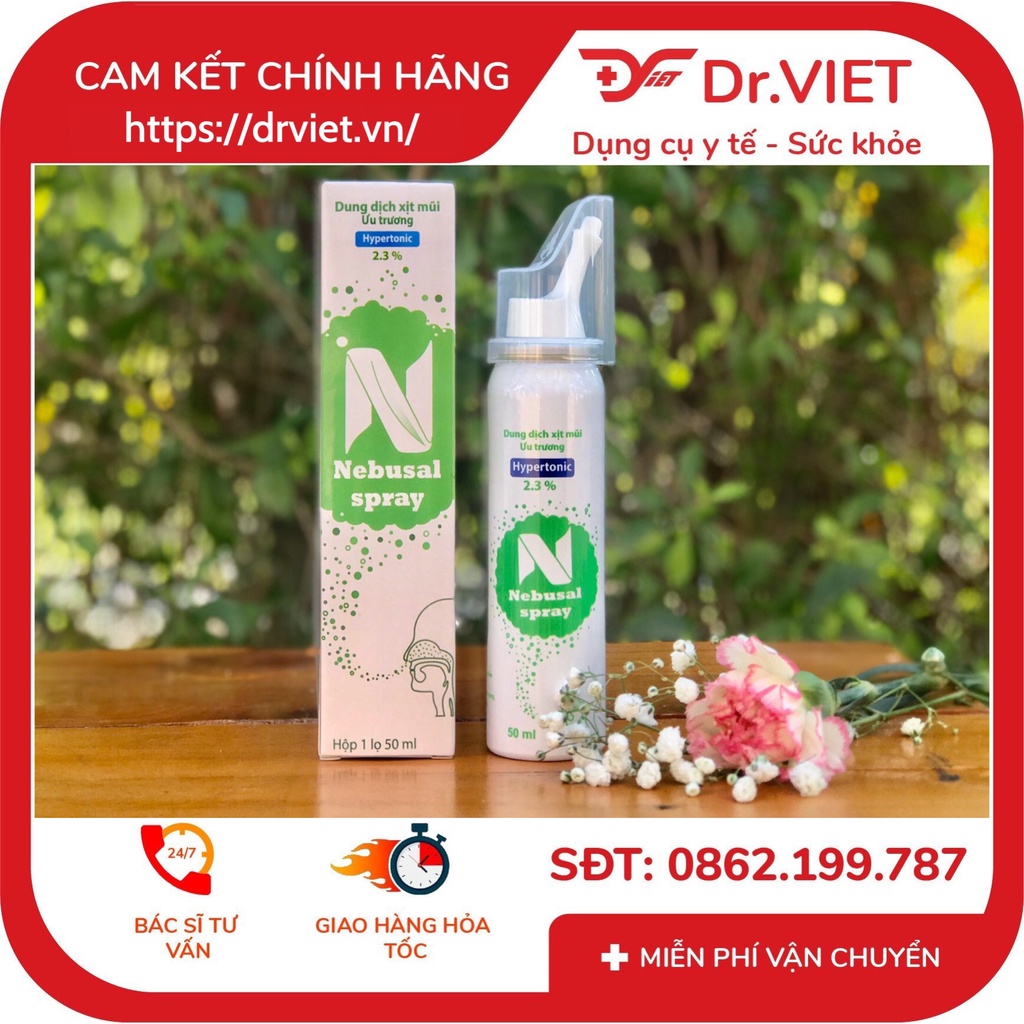 DUNG DỊCH XỊT MŨI ƯU TRƯƠNG – NEBUSAL SPRAY 2,3% - Thích hợp cho người lớn và trẻ em trên 3 tuổi